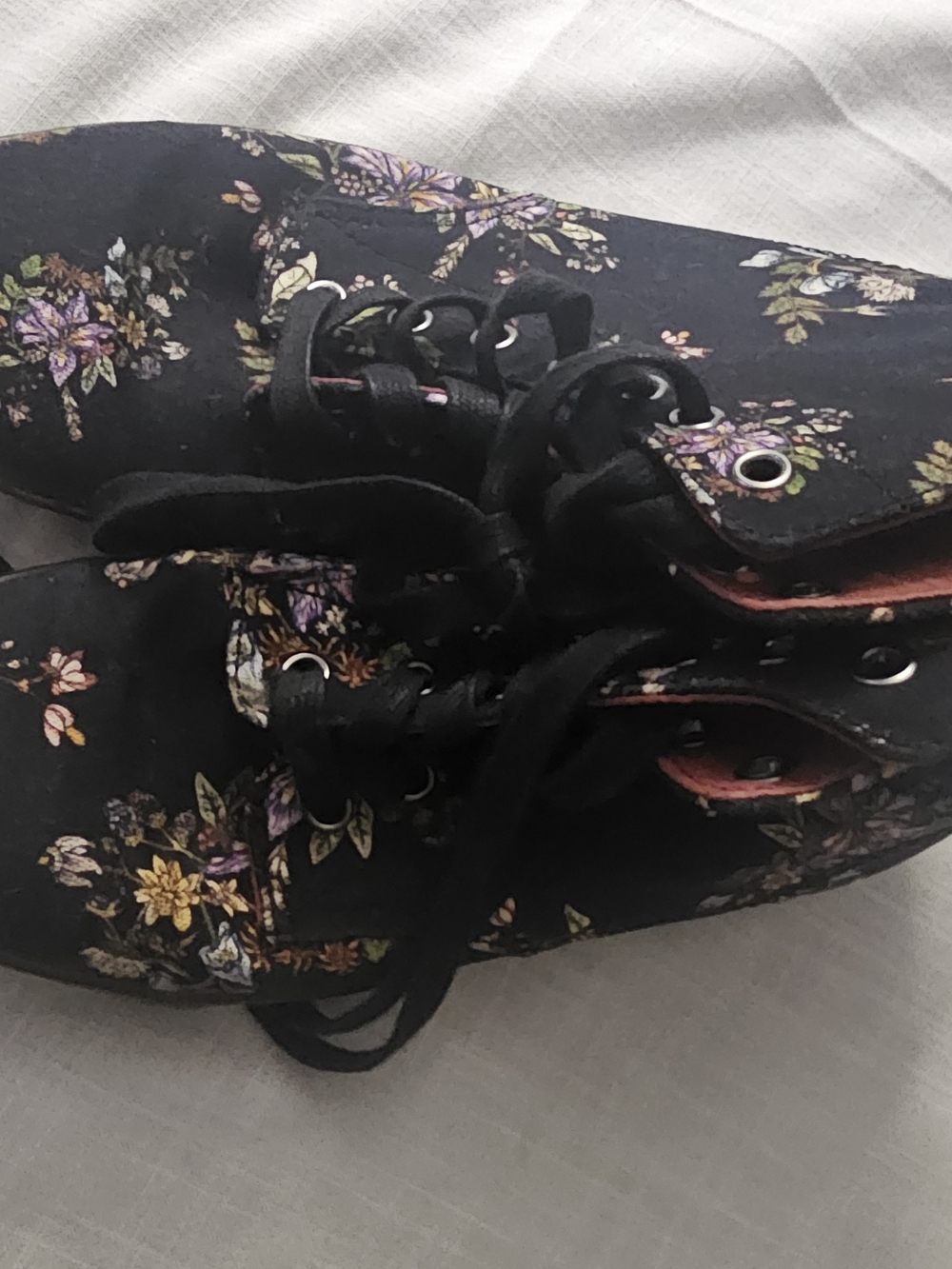 Dr. Martens Black Floral Lace-Up Women's Sneakers